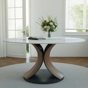 Round Dining Table Walnut Kitchen Room For 2-10 People